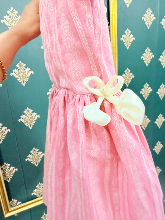 Pink Bow Delight Girls Party Dress | Elegant