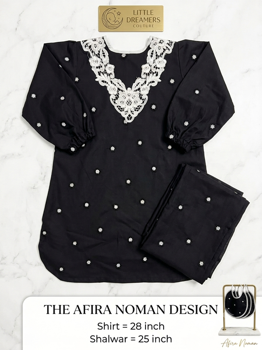 Polka Dot & Star Set – Elegant Black & White Girls Outfit