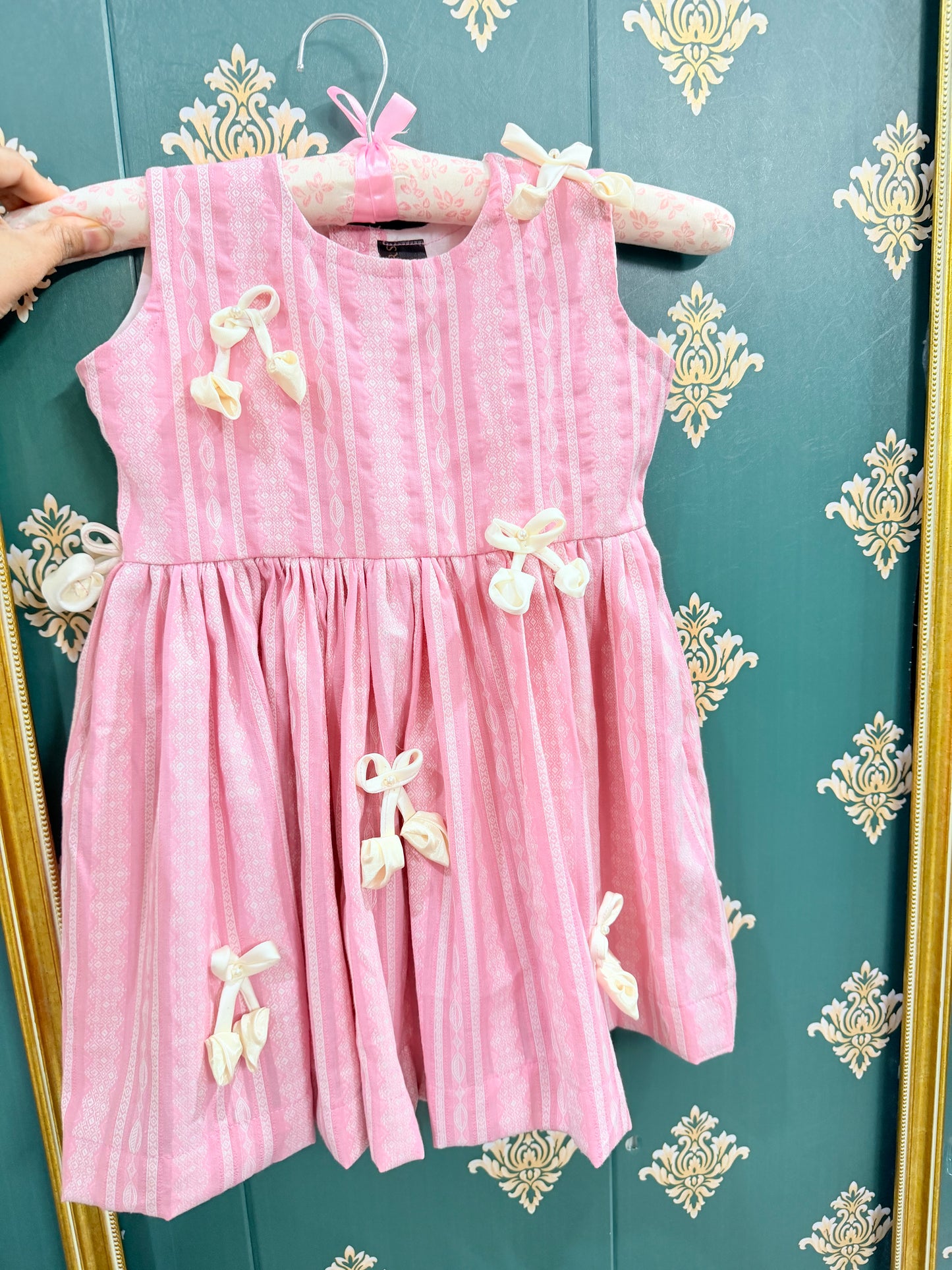 Pink Bow Delight Girls Party Dress | Elegant