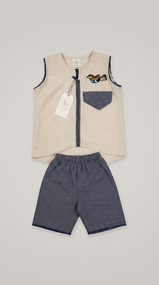Top & Navy Striped Shorts | Summer Kids Outfit
