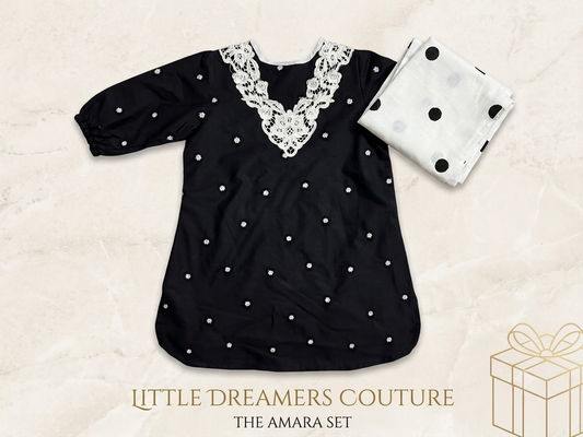 Little Dreamers Couture Amara Set – Black & White